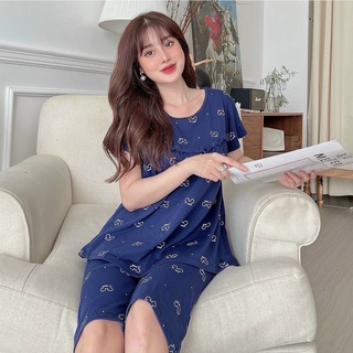  Bộ bầu lửng và sau sinh Bầu Xinh VyVy gấu khoá ngang mặc nhà form rộng thoáng mát tiện cho bé ti 