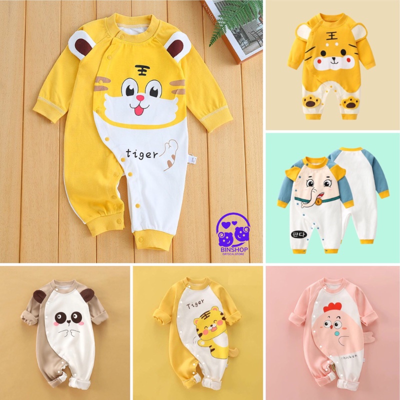 [Vải cao cấp] Body Dài Tay cho Bé  mẫu quần áo trẻ em sơ sinh hình Thú chất Thun Lạnh Mềm Mịn từ 3-12kg