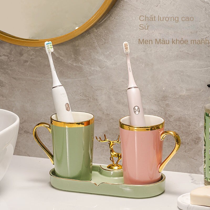 Bộ Cốc Đánh Răng Bằng Sứ Cao Cấp Kiểu Dáng Sang Trọng