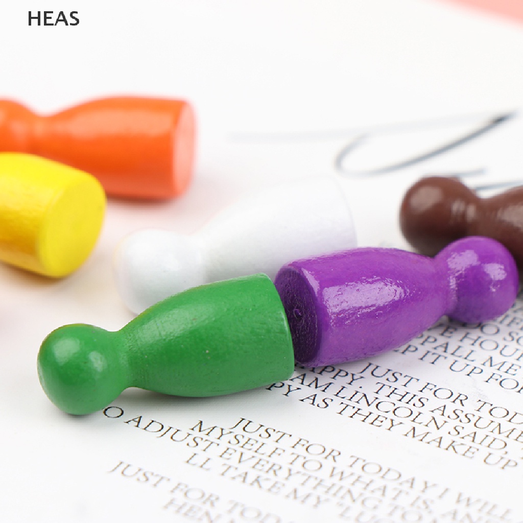 He 100PCS Diameter Pawn Wooden Pawn Pieces Chess BoardGame Accessories MarkingColor id