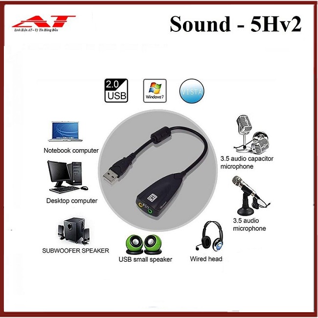 Cáp Nối USB Ra Sound Virtual 7.1 5HV2 Surround Sound Cho Máy Tính