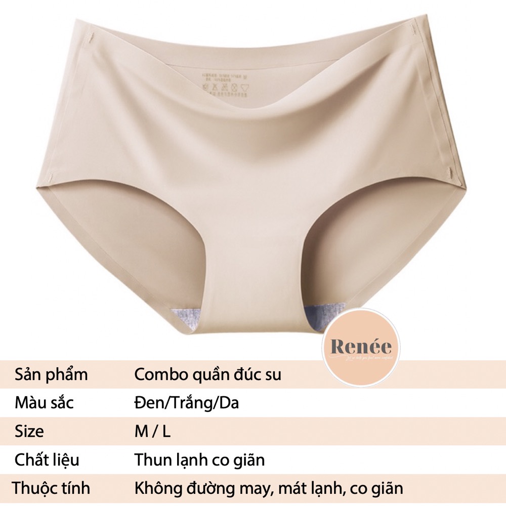 Combo 3 Quần Lót Nữ Renee Set Quần Lót Su Đúc Cao Cấp Không Đường May - CB03