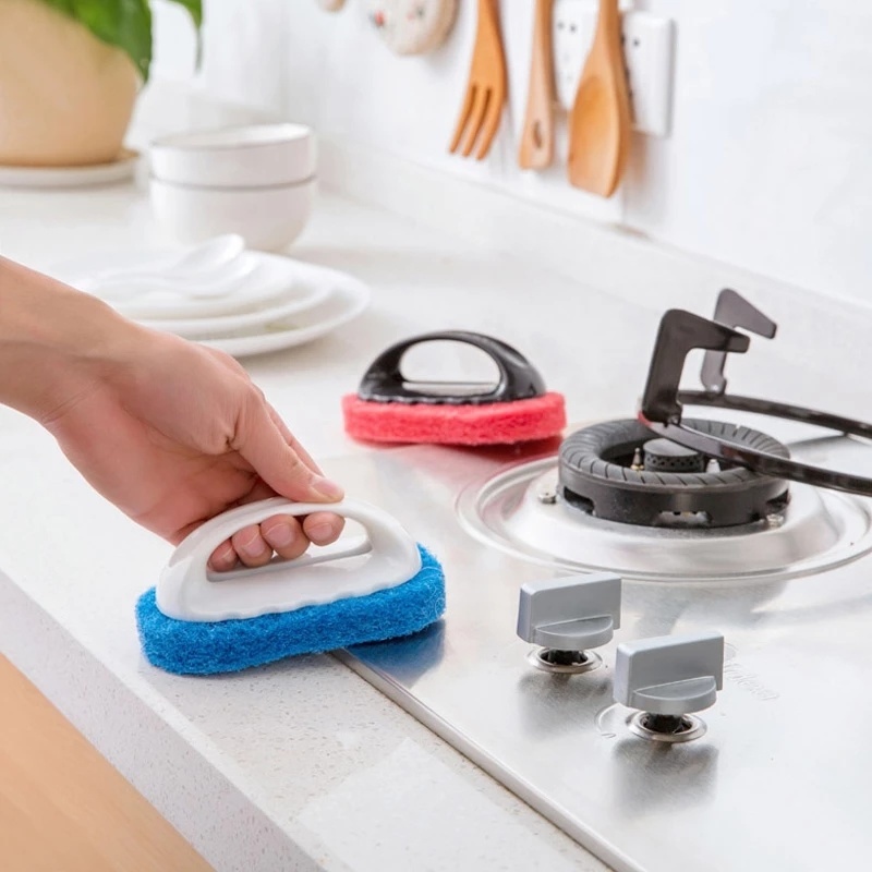 1 Bàn Chải Vệ Sinh Nhà Bếp / Phòng Tắm Có Tay Cầm Tiện Dụng