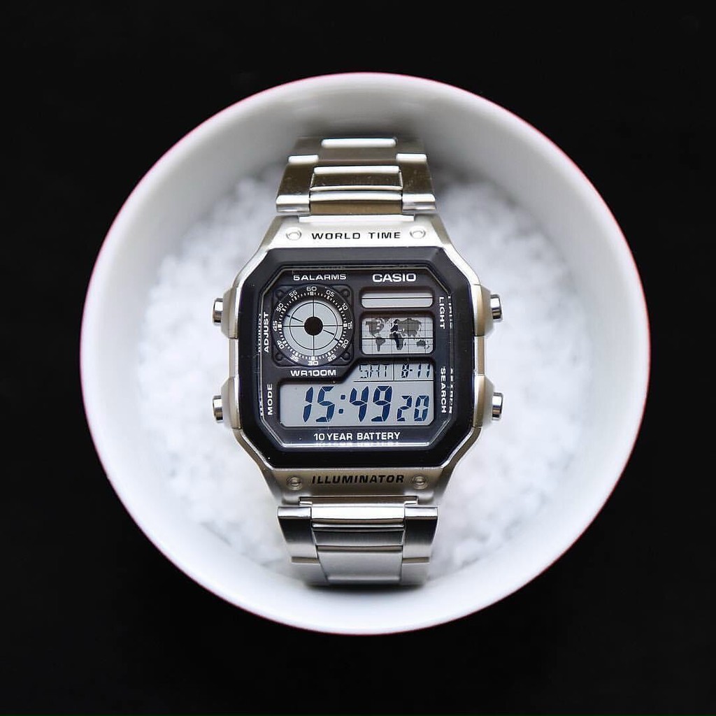 Đồng Hồ Điện Tử Nam AE-1200 💖𝑭𝑹𝑬𝑬𝑺𝑯𝑰𝑷💖 Đồng hồ Casio Kiểu Dáng Classic Chống Nước, Dây Thép Không Gỉ | BigBuy360 - bigbuy360.vn