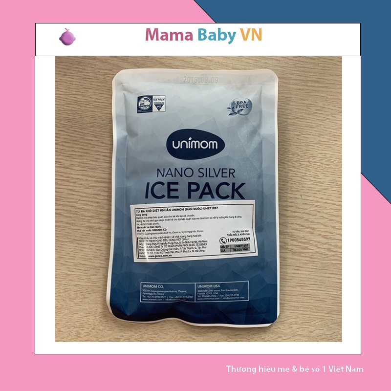 Túi đá khô diệt khuẩn Unimom hộp 30 túi Mama Baby VN