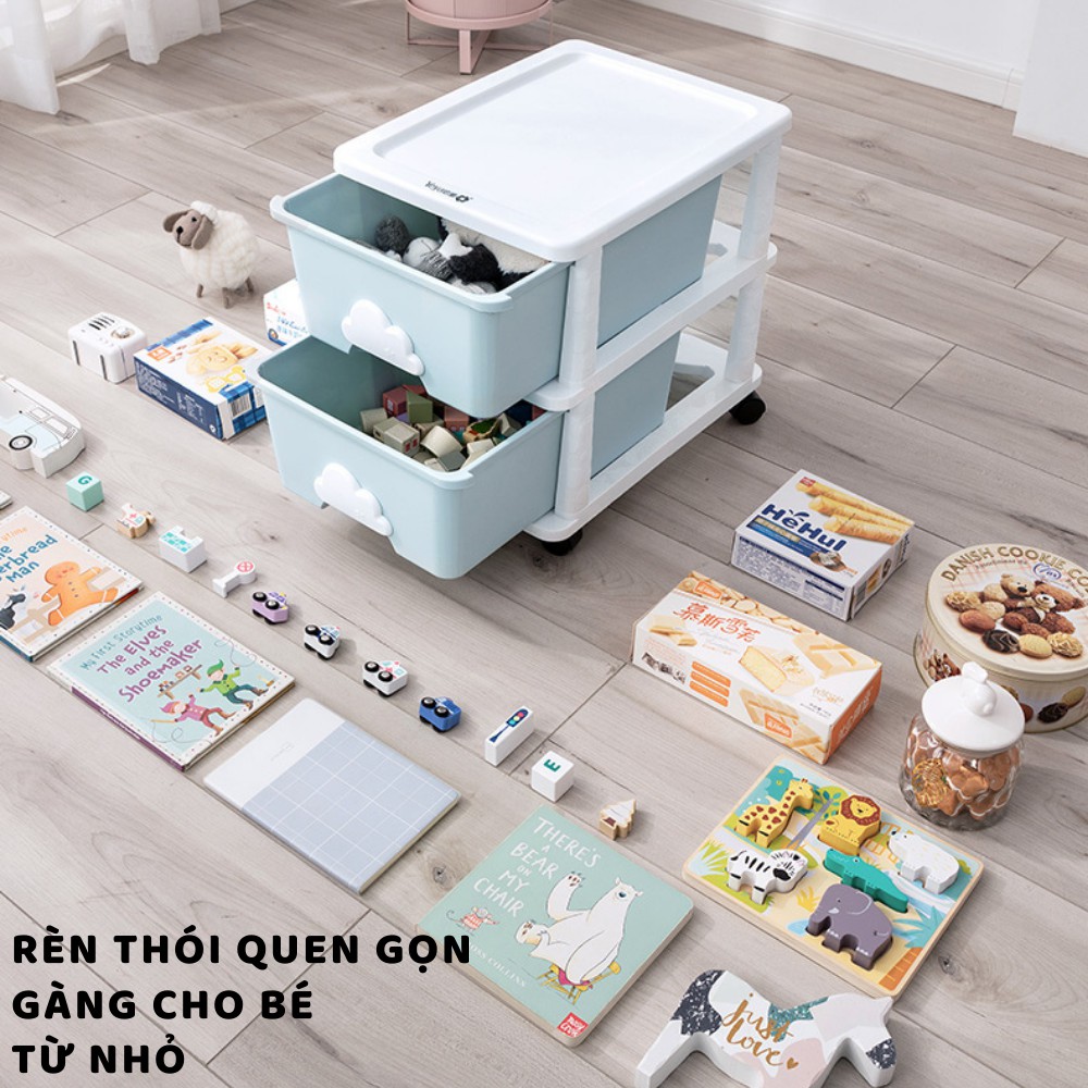 Tủ nhựa cho bé đựng quần áo giày dép đồ chơi mỹ phẩm 3 4 5 ngăn tủ để đầu giường cho mẹ &amp; bé chính hãng Yeya Zozon