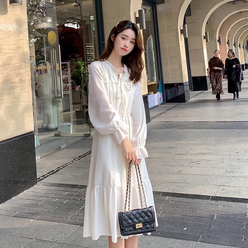 (Sẵn 1 trắng ngà) Váy trắng dài bánh bèo tiểu thư[Hàng ord 12-25 ngày k có sẵn] | BigBuy360 - bigbuy360.vn