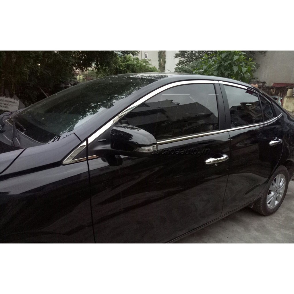 Nẹp Chân Kính Cong kính VIOS 2014-2018, inox cao cấp