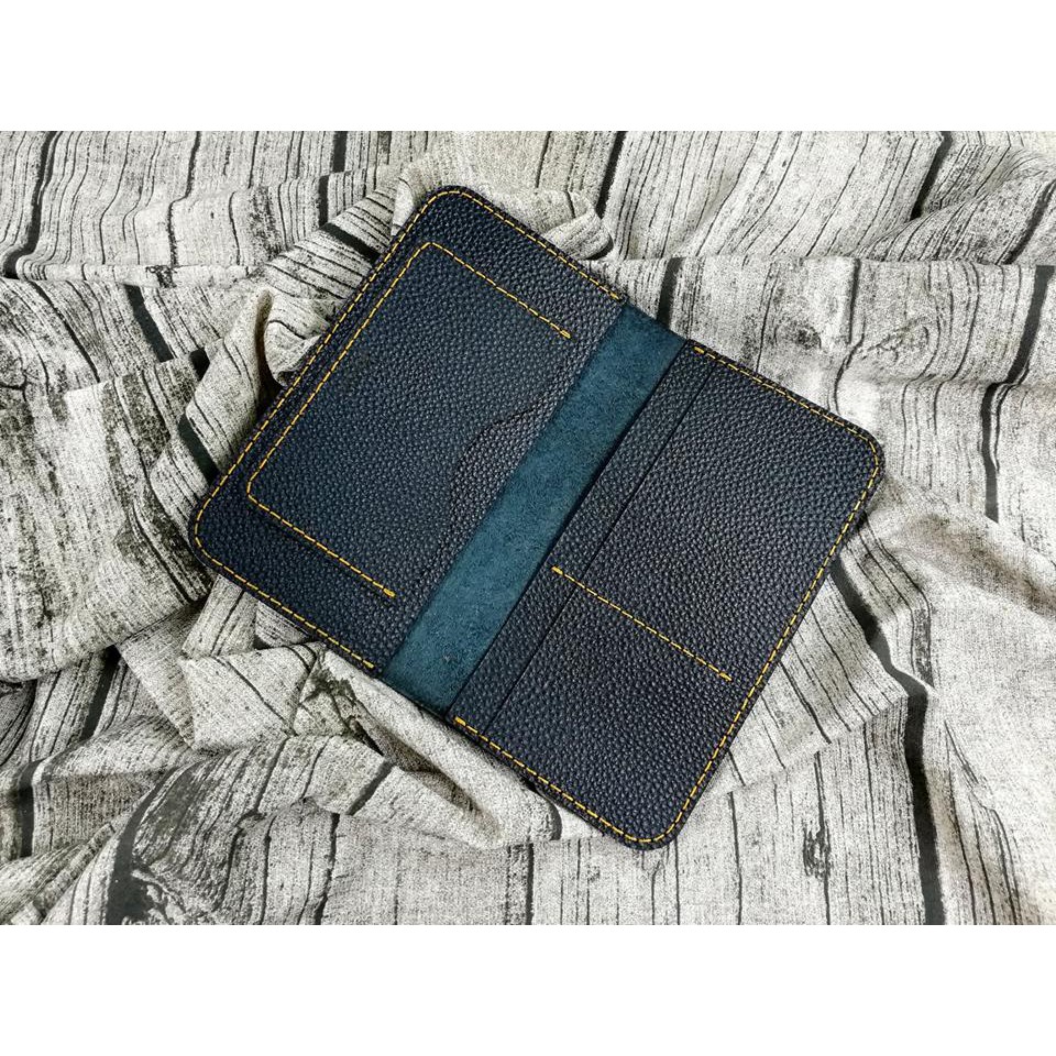 Ví da cầm tay nam nữ da bò handmade (Đen)