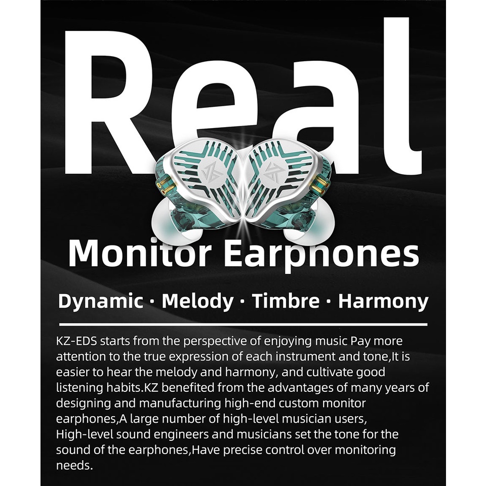 tai nghe dây nhét tai KZ EDS có microphone, dây tai nghe rời thay thế được