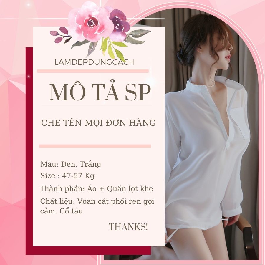Áo nữ dáng dài không nhăn | Áo sơ mi nữ ngủ cổ tàu xinh xắn đa năng, điệu đà nữ SMND1016