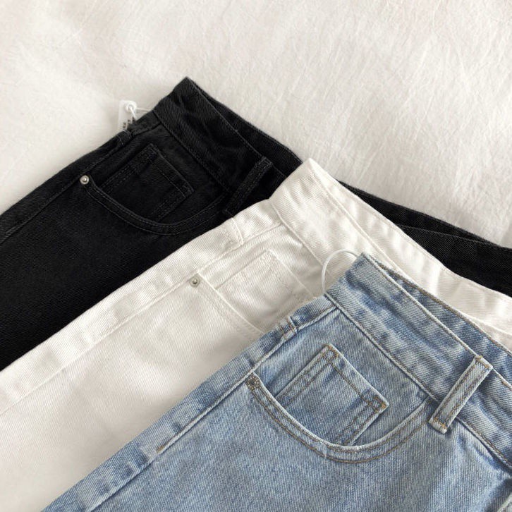 Quần short jeans lưng cao đơn giản thời trang màu hè cho nữ