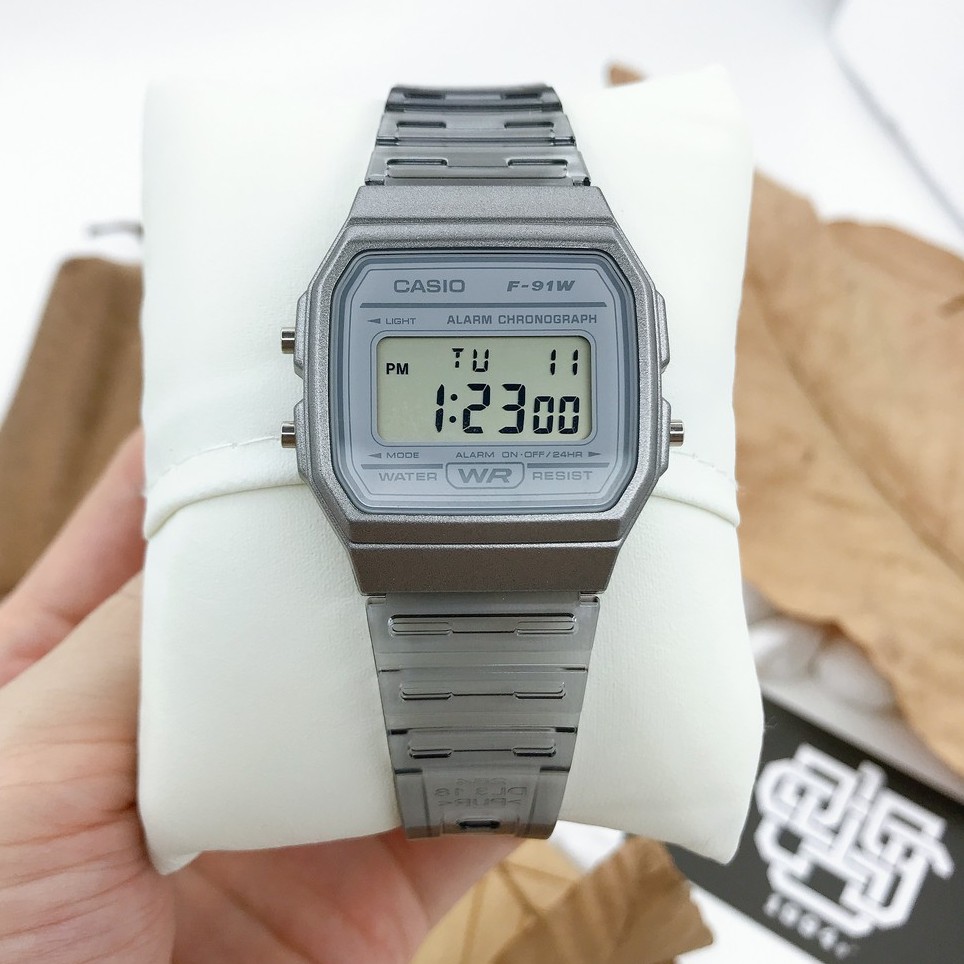 Đồng hồ nam/nữ Casio F-91 / F-91WS-8 dây nhựa, chống nước, có đèn led, hàng chính hãng