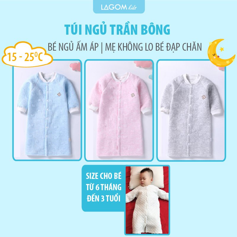 [CÓ SẴN] Túi Ngủ Trẻ Em Mùa Đông Cotton Trần Bông Ấm Áp, Túi Ngủ Cho Bé (Video + Ảnh Thật)