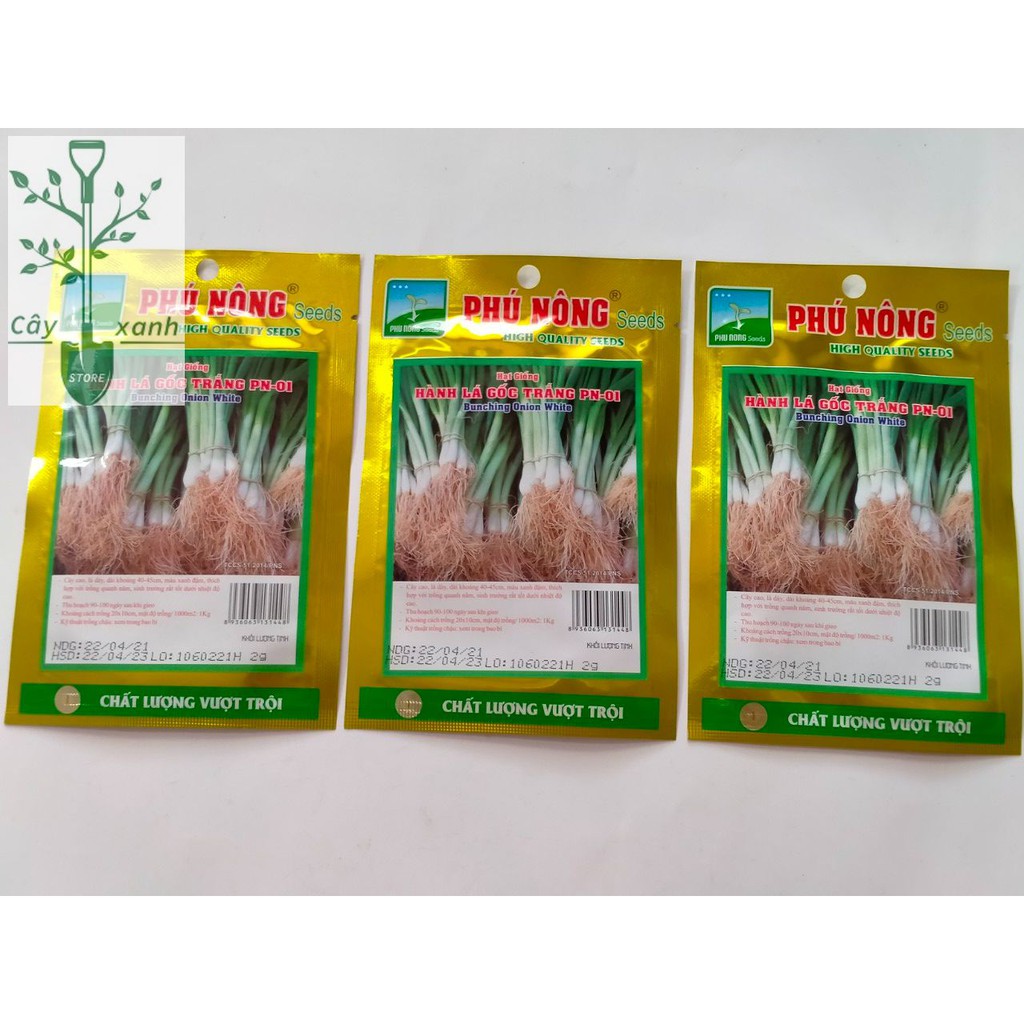 Hạt Giống Hành Lá Gốc Trắng Cao Sản 2Gr Dễ Trồng, Nhanh Thu Hoạch - Phú Nông Seeds - Key: Đất sạch, Phân Bón, Hữu Cơ