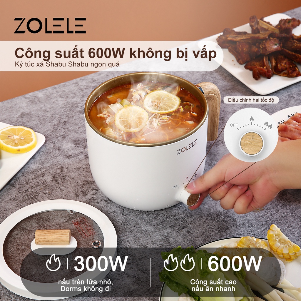 Nồi lẩu điện đa năng ZOLELE kép thiết kế điều chỉnh nhiệt độ thông minh ZC302 1.5L - Chính hãng