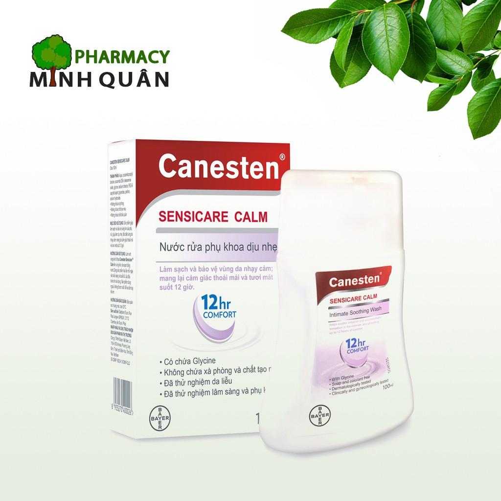 Dung dịch vệ sinh phụ nữ Canesten Sensicare Clam thơm chăm sóc vùng kín khử mùi nước rửa phụ khoa se khít vùng kín nữ