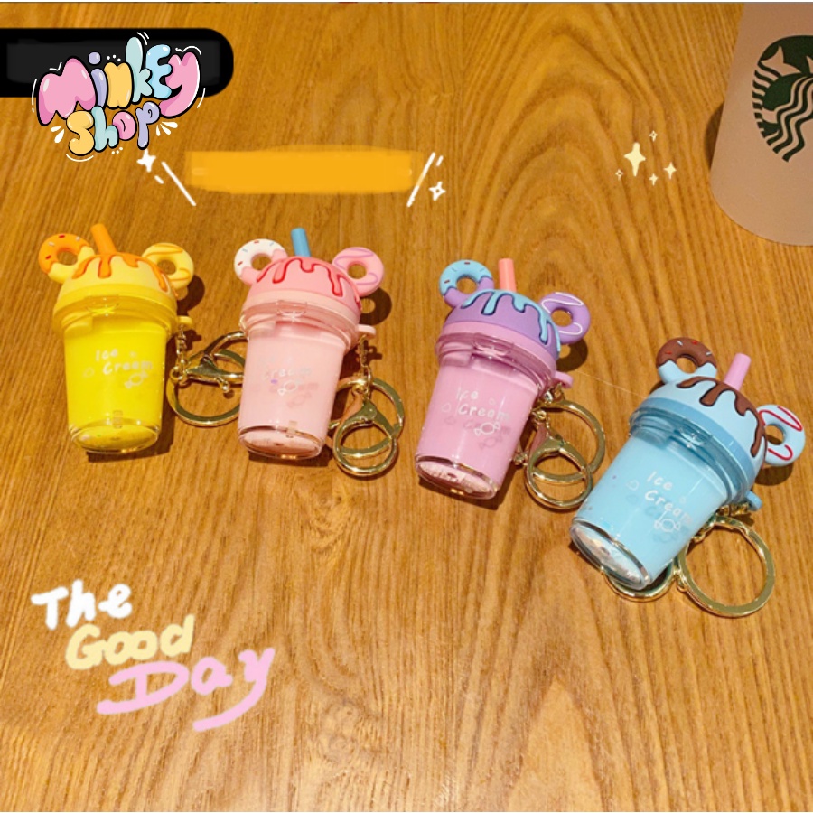 Móc Khóa Đẹp Hình Ly CREAM Cute, phụ kiện Túi Xách dễ thương -Minkey