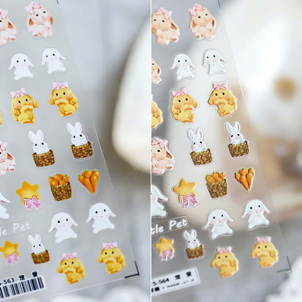 Miếng Dán Trang Trí Móng Tay 5D DIY Hình Động Vật Hoạt Hình Nhật Bản