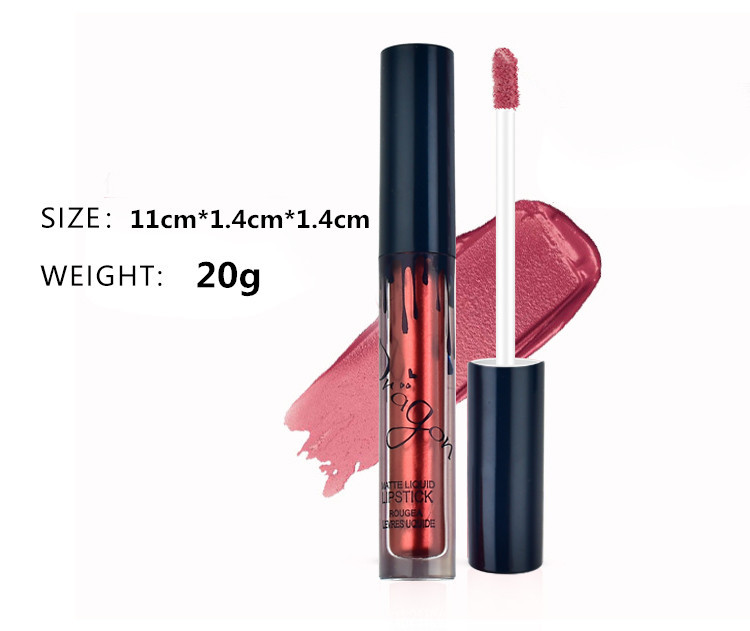 Cắn Môi Mờ Matte Lipstick Không Dính Cốc Không Phai Màu Kim Loại Màu Nude Màu Đất Đồng Lip Gloss