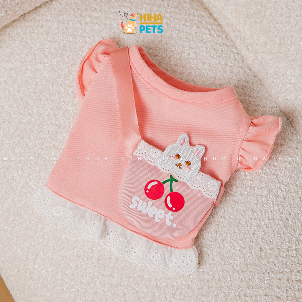 Áo Thun Chó Mèo Có Túi Đeo Mùa Hè 2022 Mát Mẻ Quần Áo Thú Cưng Dạng Ba Lỗ Dễ Thương Thun Cotton Hihapet.