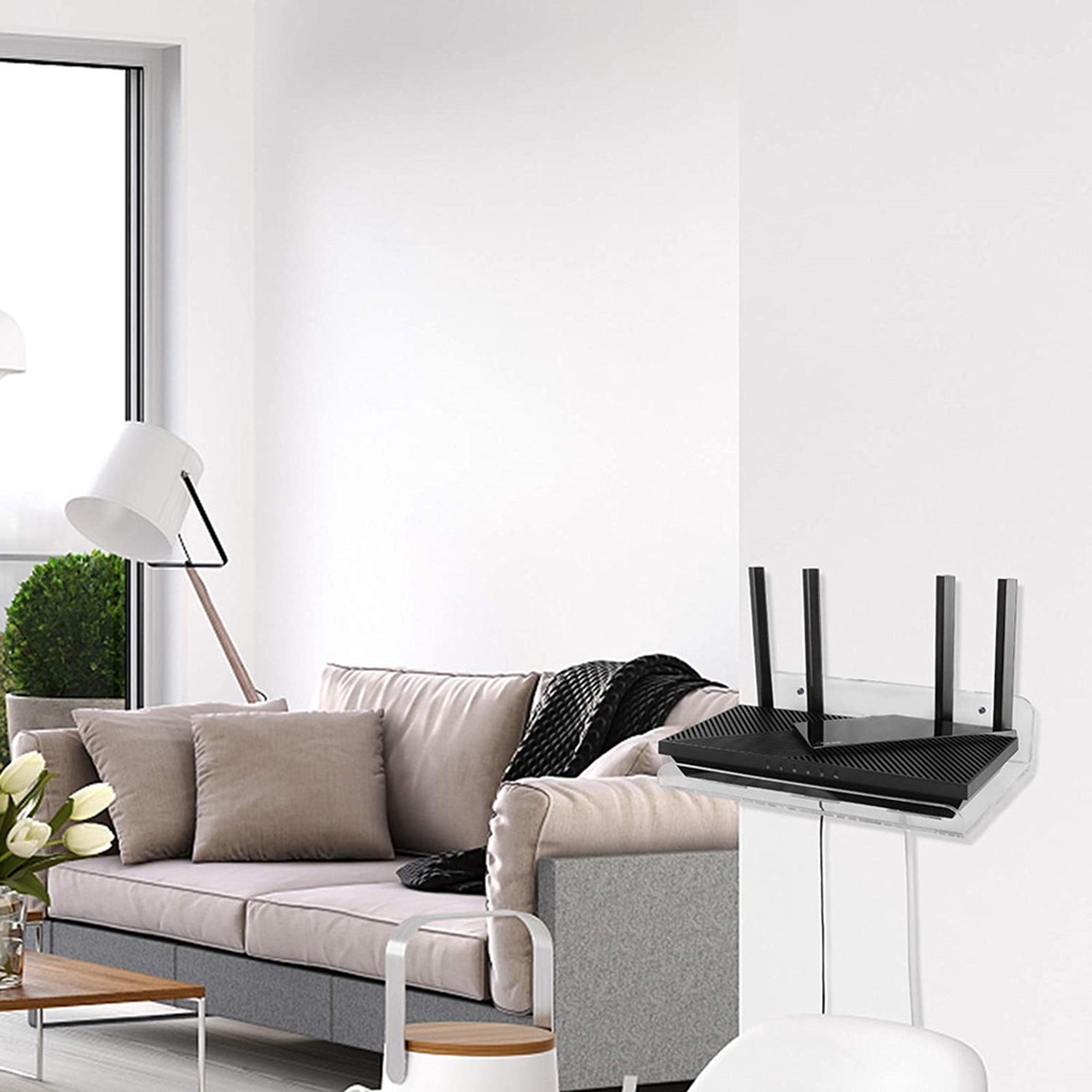 Giá Đỡ Bộ Định Tuyến WiFi Không Dây Bằng Acrylic Trong Suốt Đa Năng Cho Phòng Khách