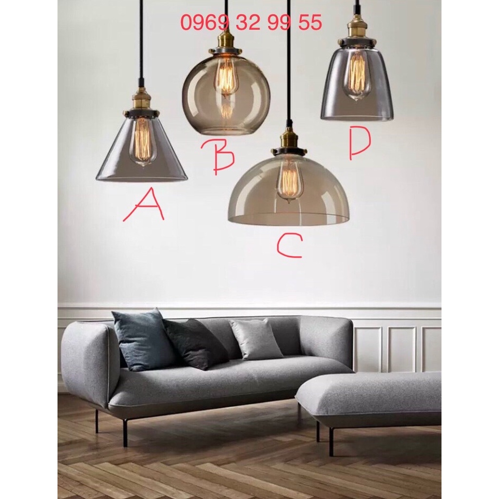 Đèn Thả bàn ăn, Thả quán cafe, Thả phòng khách, Thả quầy bar - Gồm Bóng LED Edison 4W. BH 12 Tháng