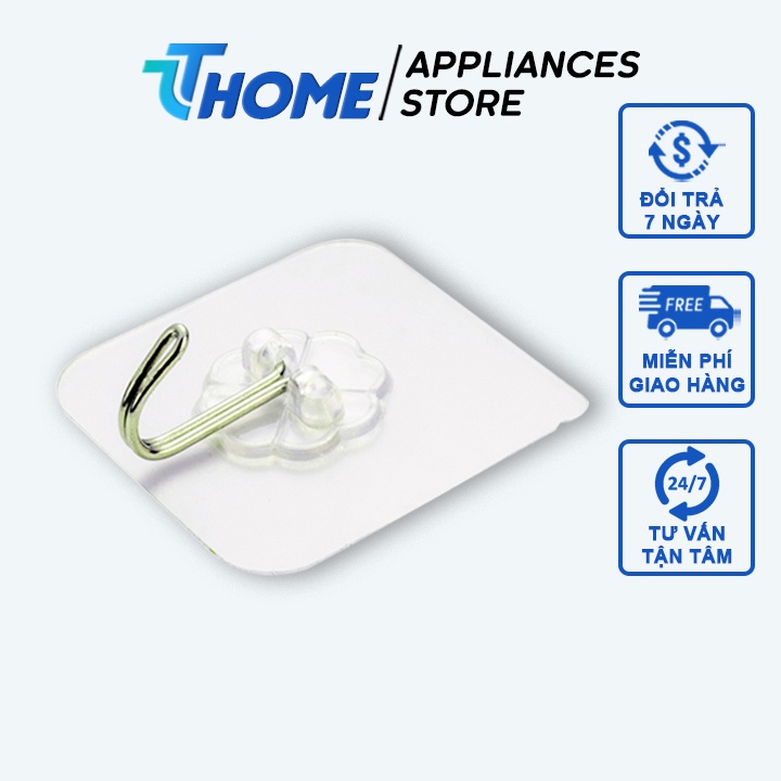 Combo 10 móc dán tường trong suốt gắn tường dính siêu chắc chắn, chịu lực tới 10kg TT-HOME
