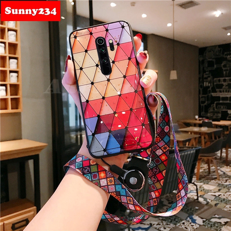 Shiny Gold Foil Phone Soft Case With Strap Case Redmi 9C 9A 9 Redmi Note 9 Pro Max 8 7 6 5 Pro Case Redmi 7 7A 8 8A 5A 4A 4X 6A
