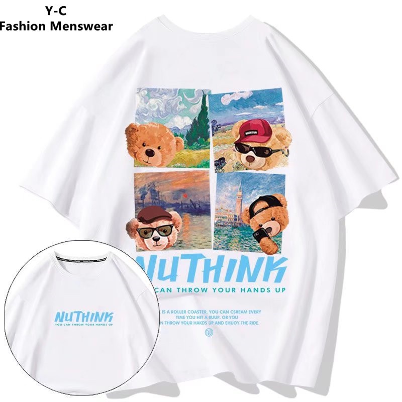 Áo Thun Tay Ngắn Dáng Rộng In Họa Tiết Hoạt Hình Phong Cách Đường Phố Thời Trang Mùa Hè Cho Nam size M-8XL