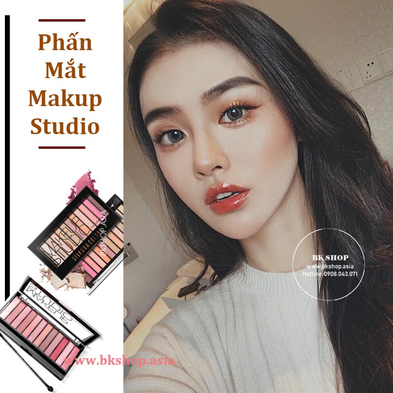 [An toàn FDA] Bảng Phấn Mắt Makeup Studio Sivanna HF202 Gồm 12 Ô Màu Lì và Ánh Nhũ