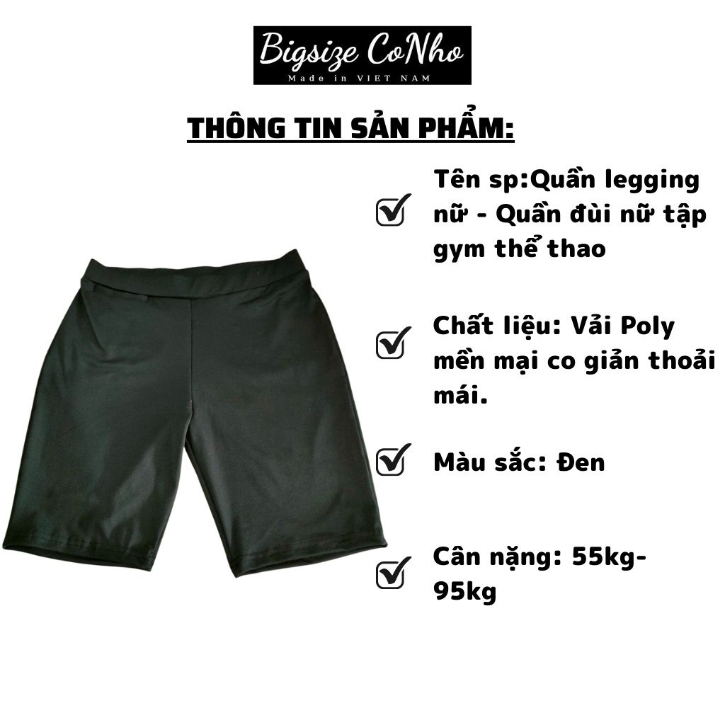 Quần legging bigsize, Quần đùi ôm size ngoại cỡ nữ QOM