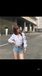 [order] áo kiểu trắng tay phồng tiểu thư