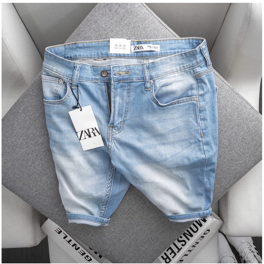 Quần Short Zara Denim chính phẩm, form skinny fit, ngang gối trẻ trung VNXK