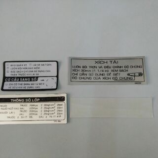 Bộ tem thông số super dream và wave A