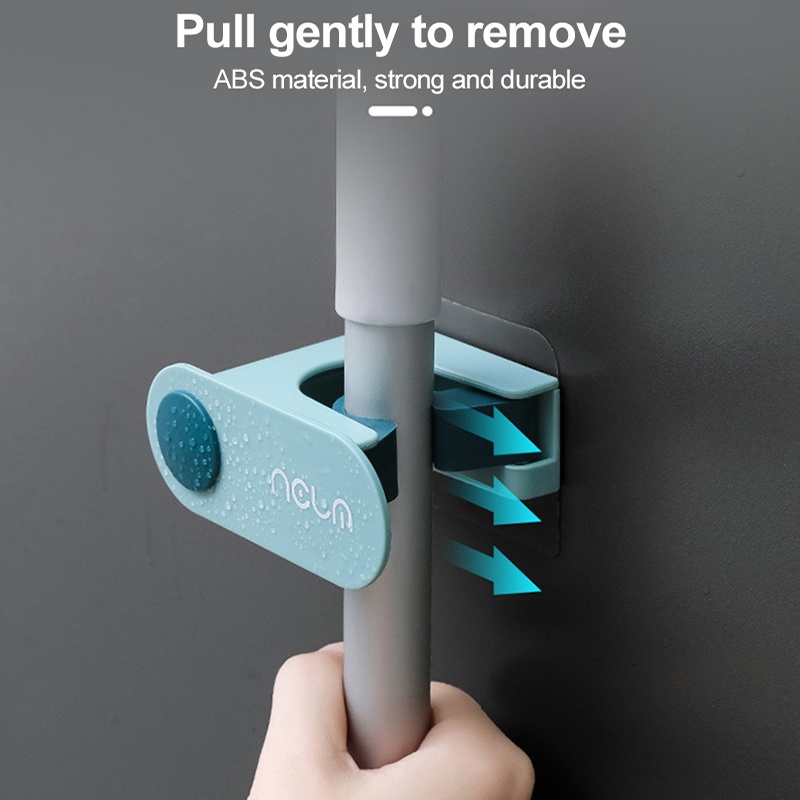 1 Giá Đỡ Cây Lau Nhà + Kẹp Treo Cây Lau Nhà Tiết Kiệm Không Gian Không Để Lại Dấu Tiện Dụng