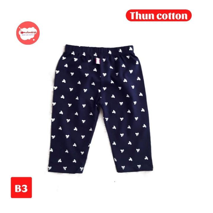 Quần leggin lửng bé gái từ 8-22kg- quần legging - chất thun cotton co giãn thoải mái - Tomchuakids