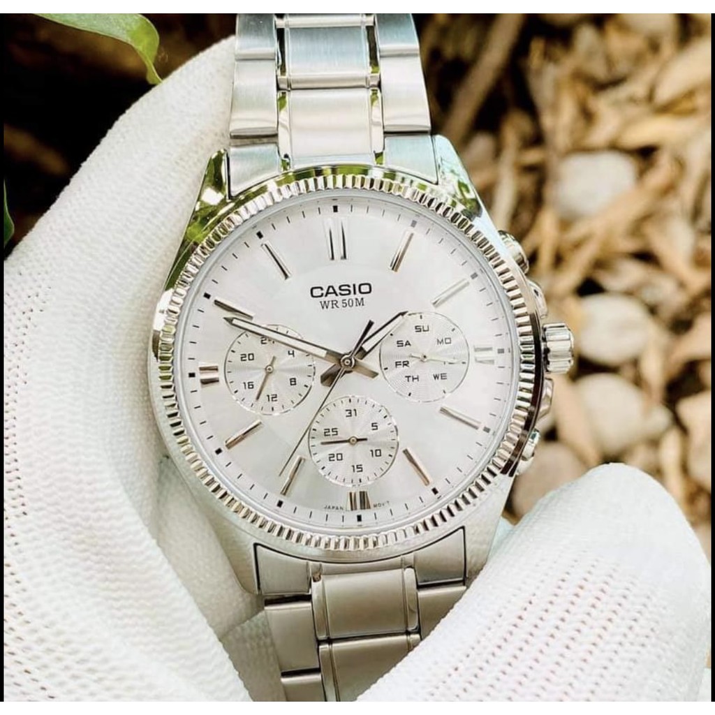 Đồng hồ Casio nam MTP1375 6 kim kiểu dáng thể thao, hiển thị đầy đủ thứ ngày, nam tính cho quý ông lên đồ vest