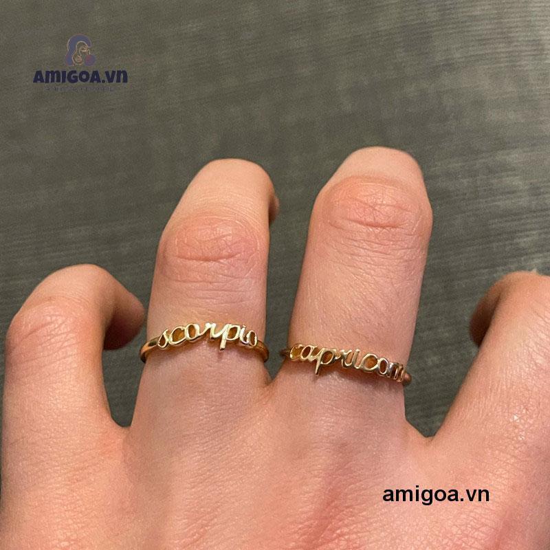 ✨✨Nhẫn Đeo Tay Kim Loại Khắc Chữ Thời Trang Cho Nữ
