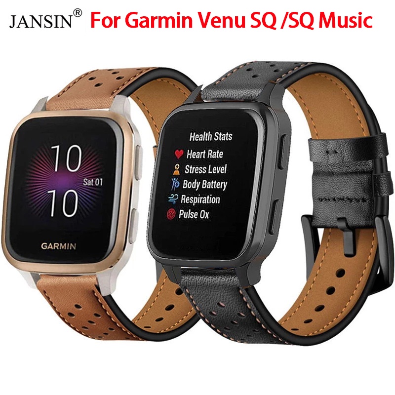 Dây da Jansin thay thế chuyên dụng cho đồng hồ thông minh Garmin Venu SQ