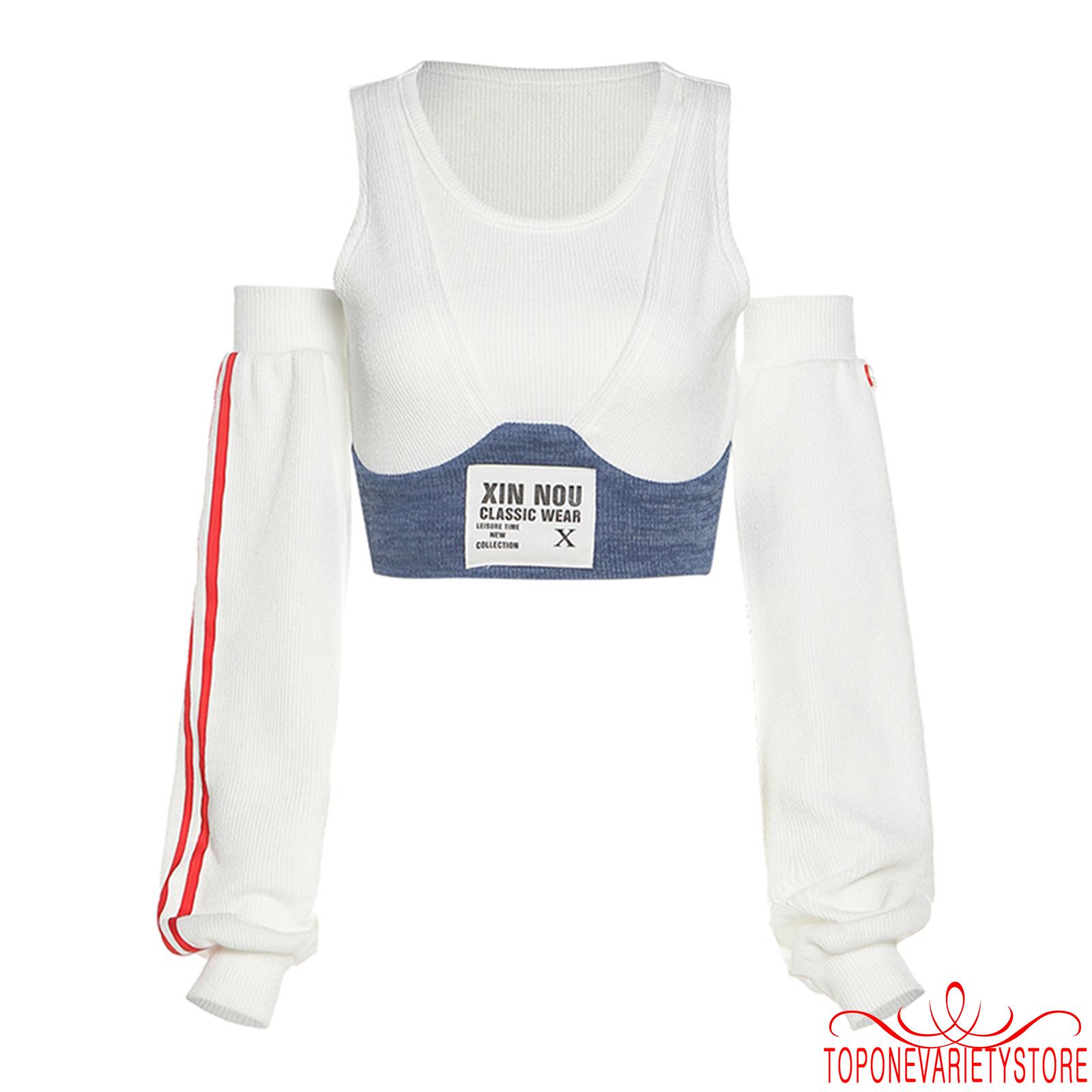 Áo Lửng Không Tay Phối Họa Tiết Sọc Ngang Quyến Rũ Dành Cho Nữ | BigBuy360 - bigbuy360.vn