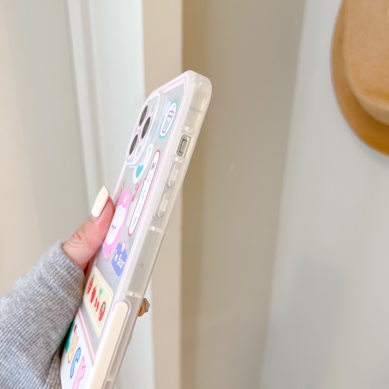 Ốp lưng iphoneỐp Điện Thoại  Kèm Giá Đỡ Tàng Hình Họa Tiết Hoạt Hình Dễ Thương Cho iphone 14 / 13Pro 12 / xs / 6 / 7 / 8PLUSDinuo case