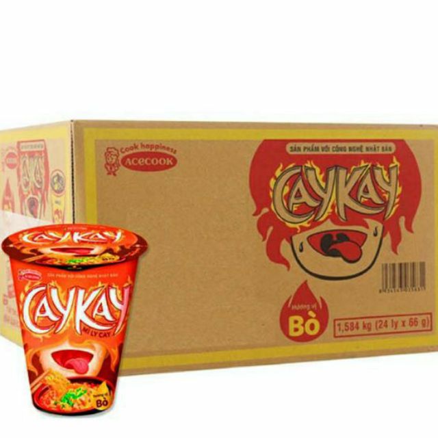 Thùng 24 hộp mì ly CayKay 1584g
