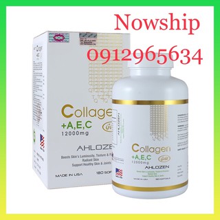 Collagen AEC 12000mg Ahlozen giúp làn da trẻ trung ngăn lão hoá bổ sung dưỡng chất cho phụ nữ 180 viên