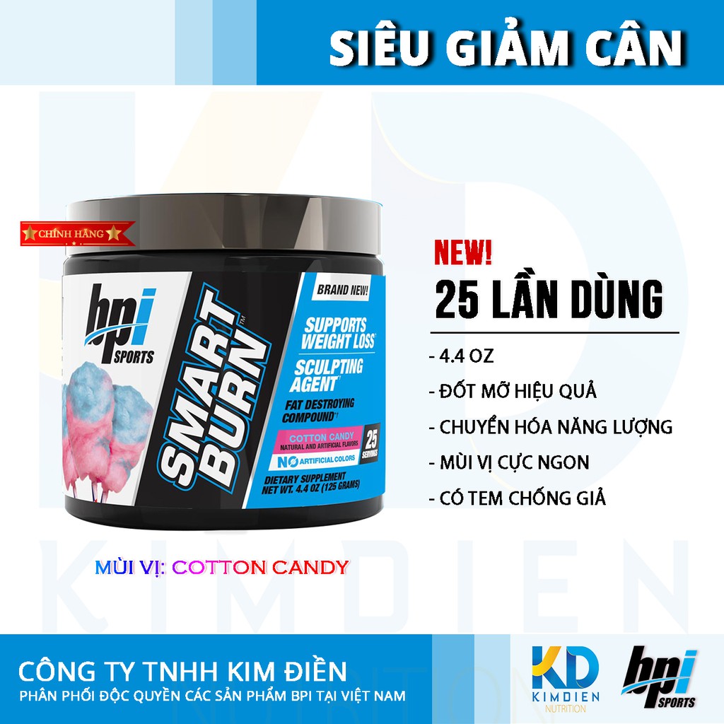 SMART BURN 25 lần dùng, giảm cân đốt mỡ, chuyển hoá năng lượng từ mỡ thừa BPI Sports | BigBuy360 - bigbuy360.vn
