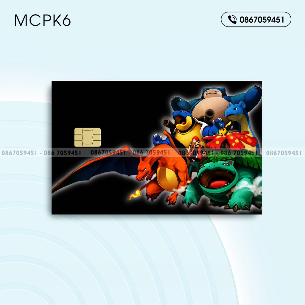 TonyNguyenSkin | Miếng Dán Skin Thẻ ATM, Thẻ Ngân Hàng, Thẻ Xe, Thẻ Chung Cư in hình Pokemon Pikachu