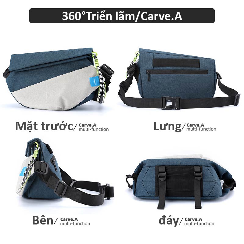 Carve.A Store Túi đựng ipad bộ đệm chống trộm bên hông ba lô túi đeo chéo bên túi ngực túi bên ba lô túi đeo vai nam ba lô nam mặt sau túi đeo chéo