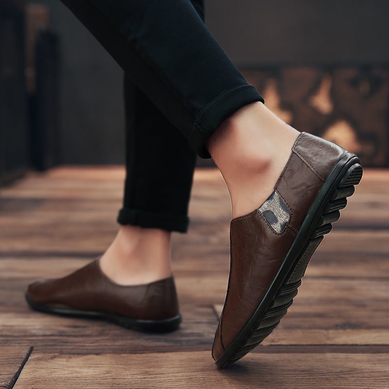 Giày Lười Da Thoáng Khí Đế Mềm Thời Trang Cho Nam