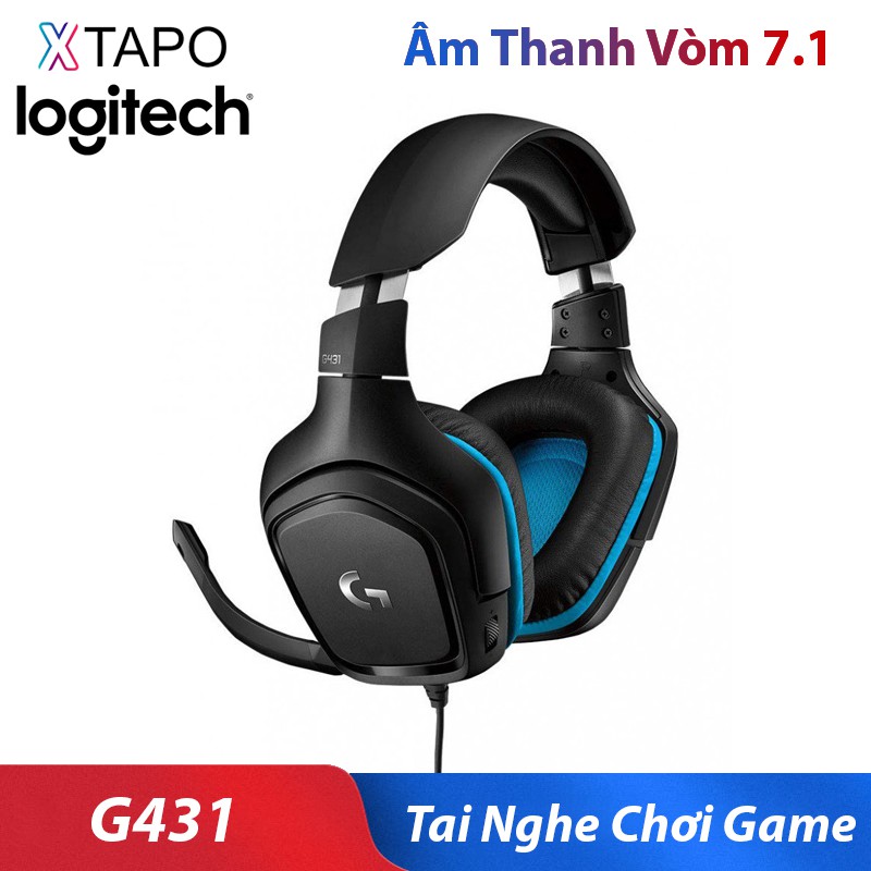 Tai nghe chơi game Logitech G431 âm thanh vòm 7.1 Bảo Hành 2 Năm - Hàng Chính Hãng