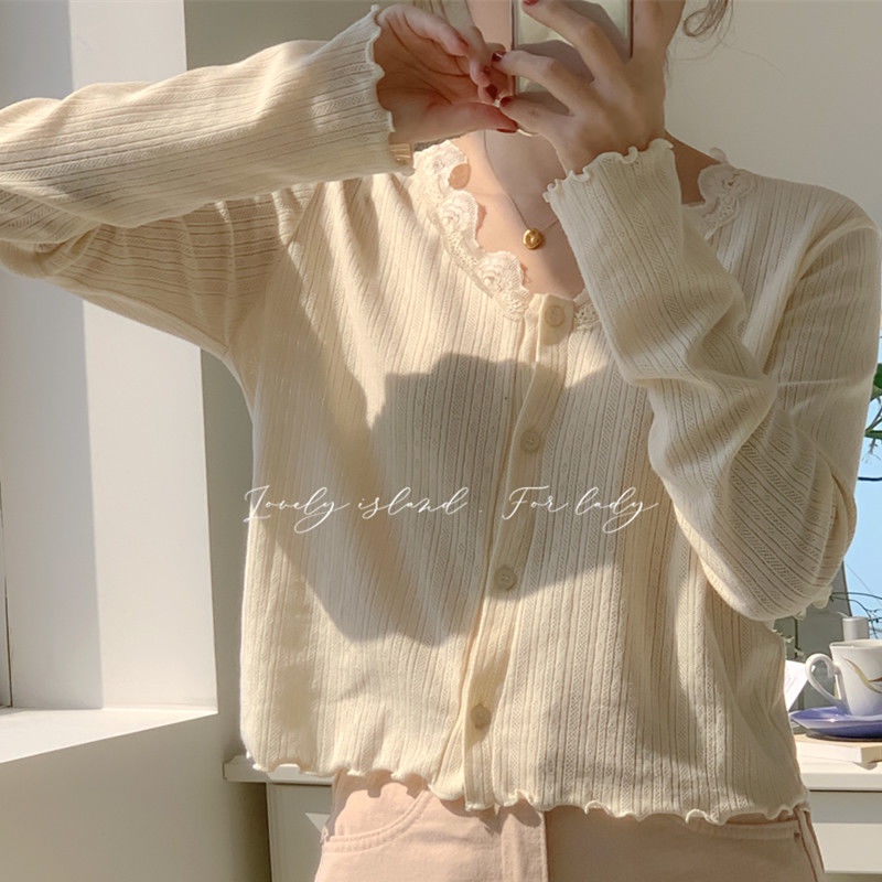 Áo cardigan dệt kim tay dài dáng ngắn thiết kế thanh lịch nhẹ nhàng thời trang xuân thu